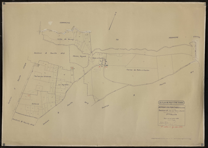 Plan du cadastre rénové - Bernay-en-Ponthieu : section A1