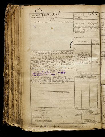Dumont, Camille Léonard Arsène, né le 03 mars 1897 à Friville-Escarbotin (Somme), classe 1917, matricule n° 1362, Bureau de recrutement d'Abbeville
