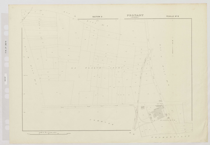 Plan du cadastre rénové - Proyart : section D6