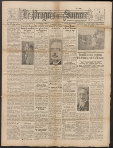 Le Progrès de la Somme, numéro 19821, 4 décembre 1933