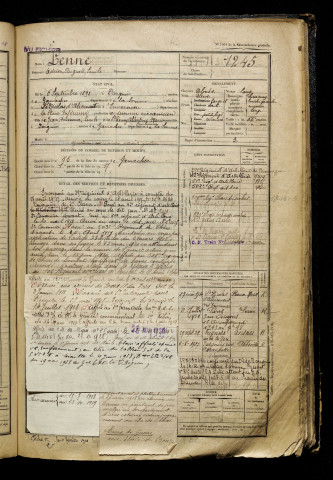 Lenne, Adrien Auguste Emile, né le 06 septembre 1898 à Dargnies (Somme), classe 1918, matricule n° 1245, Bureau de recrutement d'Abbeville