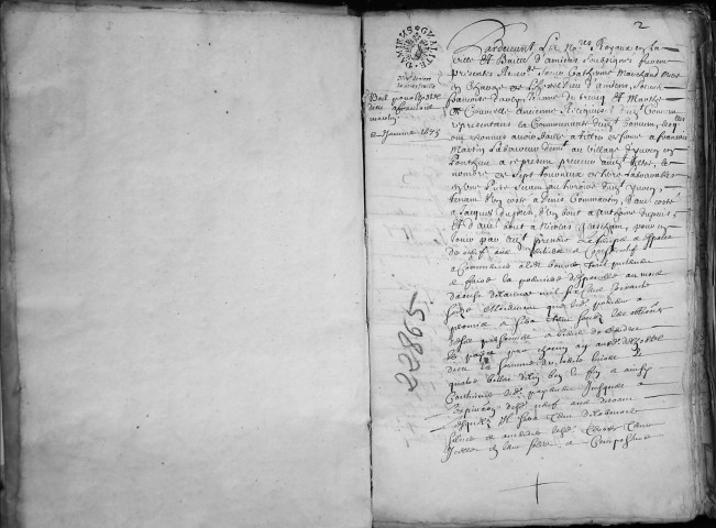 Etude de Me Jean Daiz à Amiens (étude n°22). Minutes de l'année 1675