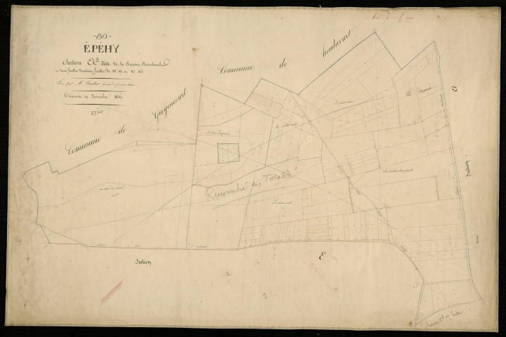Plan du cadastre napoléonien - Epehy : Chaussée Brunehaut (La), A2