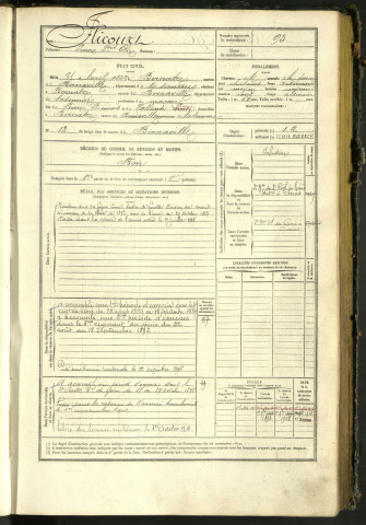 Flicourt, Pierre François Elie, né le 15 avril 1862 à Bernâtre (Somme, France), classe 1882, matricule n° 93, Bureau de recrutement d'Abbeville
