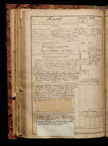 Havet, Paul Auguste Victor, né le 24 octobre 1870 à Saint-Omer (Pas-de-Calais), classe 1890, matricule n° 886, Bureau de recrutement d'Amiens