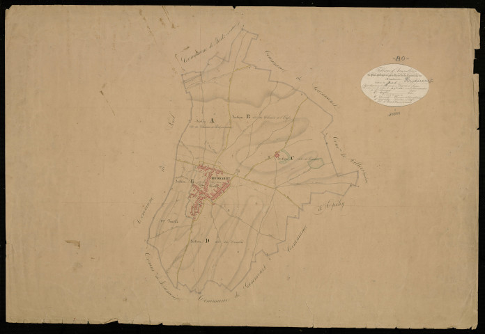 Plan du cadastre napoléonien - Heudicourt : tableau d'assemblage