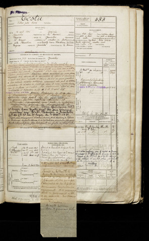 Testu, Fulbert Jules Désiré, né le 16 avril 1896 à Dargnies (Somme), classe 1916, matricule n° 433, Bureau de recrutement d'Abbeville