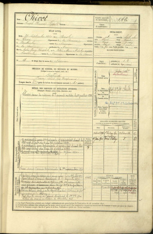 Chivot, Joseph Clément Léopold, né le 27 septembre 1860 à Le Boisle (Somme, France), classe 1880, matricule n° 149, Bureau de recrutement d'Abbeville