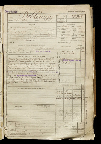 Deblangy, André Roberte, né le 21 mars 1901 à Amiens (Somme), classe 1921, matricule n° 1285, Bureau de recrutement d'Amiens