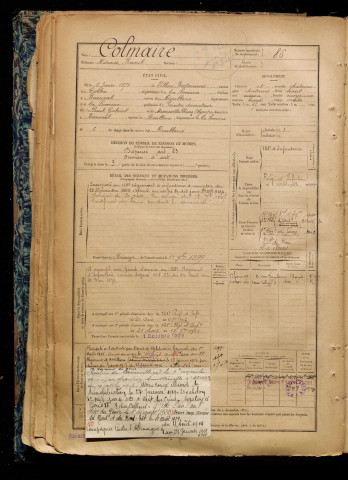 Colmaire, Horace Raoul, né le 06 juin 1875 à Villers-Bretonneux (Somme), classe 1895, matricule n° 86, Bureau de recrutement d'Abbeville