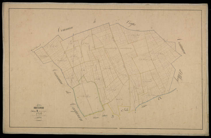Plan du cadastre napoléonien - Heucourt-Croquoison (Heucourt) : Chef-lieu (Le), B1
