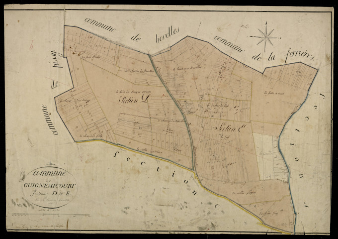 Plan du cadastre napoléonien - Guignemicourt : D et E