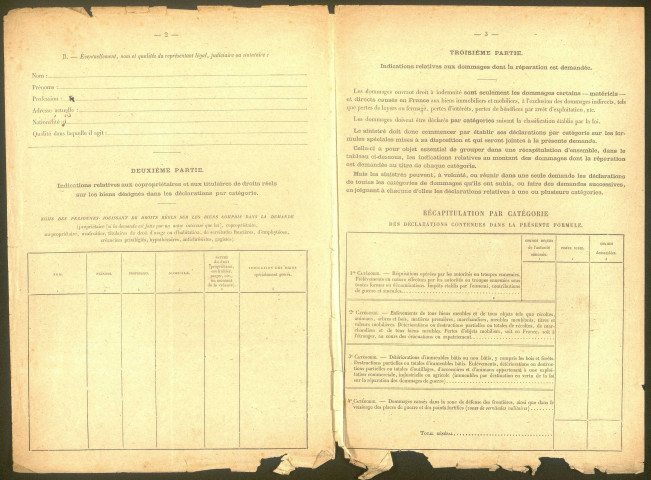 Cléry-sur-Somme. Demande d'indemnisation des dommages de guerre : dossier Rousselle-Gorrier