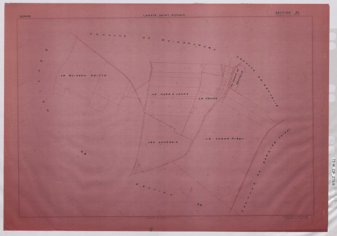 Plan du cadastre rénové - Lahaye-Saint-Romain : section ZC