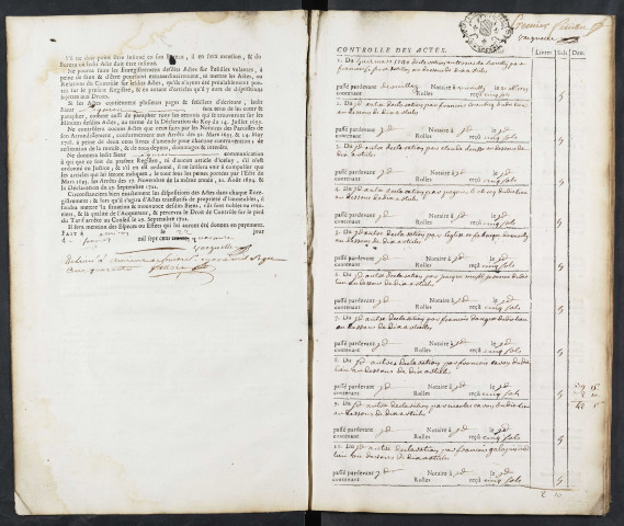 Contrôle des actes du bureau de Conty pour la période du 8 mars 1740 au 1er août 1741