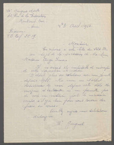 Table des successions et absences du bureau d'Ailly-sur-Noye