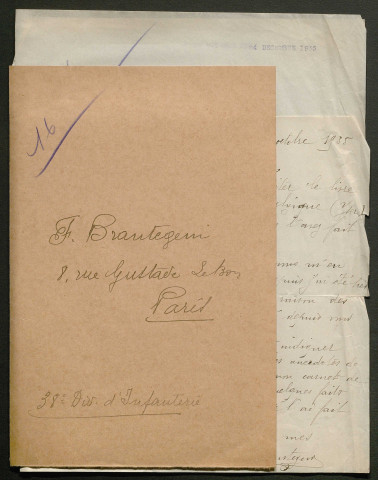 Témoignage de Brantegem, Fernand et correspondance avec Jacques Péricard