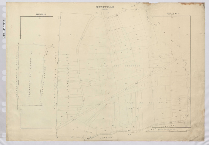 Plan du cadastre rénové - Eppeville : section D4