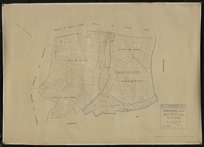 Plan du cadastre rénové - Terramesnil : section B