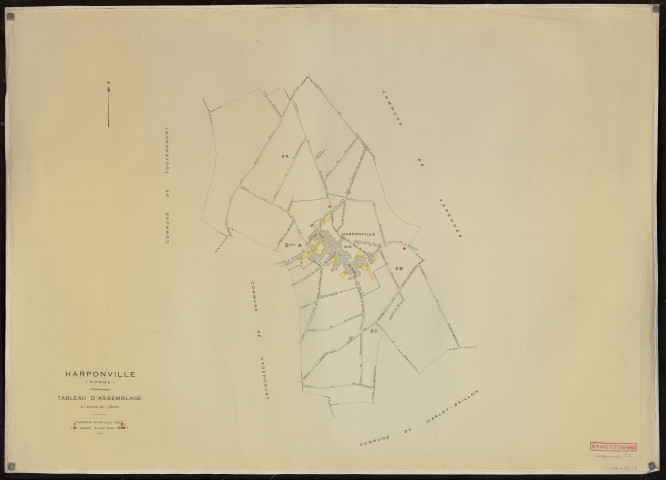 Plan du cadastre rénové - Harponville : tableau d'assemblage (TA)