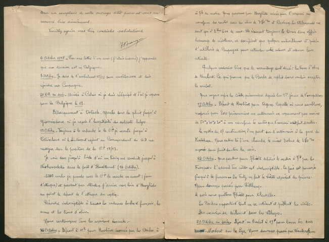 Témoignage de Braun, Théodore (Sergent) et correspondance avec Jacques Péricard