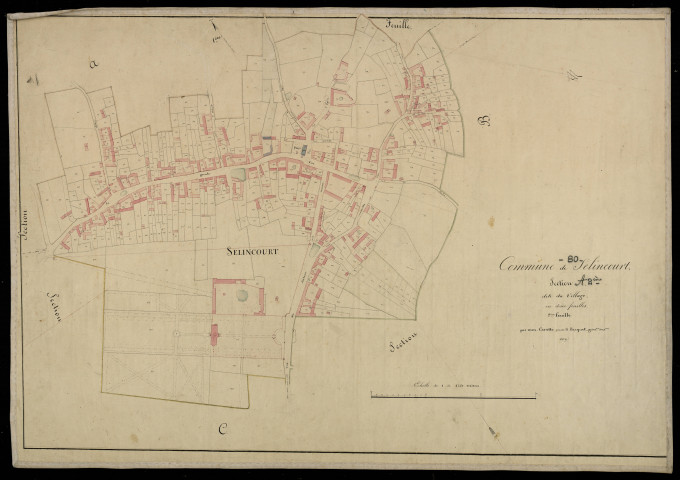 Plan du cadastre napoléonien - Hornoy-le-Bourg (Selincourt) : Village (Le), A2