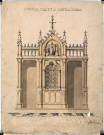 Chapelle de la Sainte-Famille. Projet de confessionnal dessiné par l'architecte Victor Delefortrie