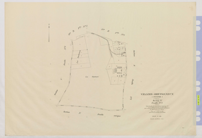 Plan du cadastre rénové - Villers-Bretonneux : section V1