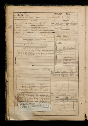 Pellier, Alphonse Arsène Amédée, né le 12 septembre 1871 à Grouches-Luchuel (Somme), classe 1891, matricule n° 974, Bureau de recrutement d'Amiens