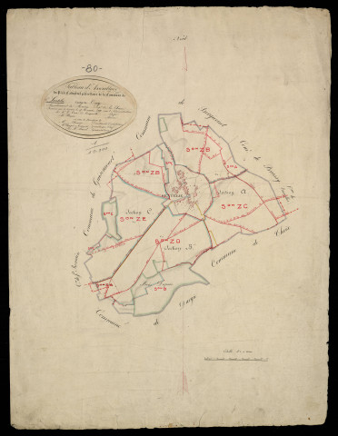 Plan du cadastre napoléonien - Sentelie : tableau d'assemblage