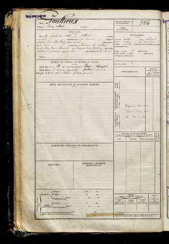 Goullieux, Lucien Albert, né le 10 septembre 1896 à Albert (Somme), classe 1916, matricule n° 526, Bureau de recrutement de Péronne