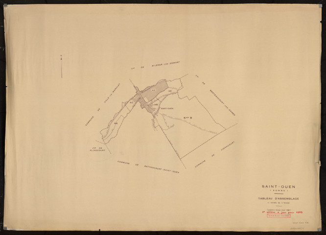 Plan du cadastre rénové - Saint-Ouen : tableau d'assemblage (TA)