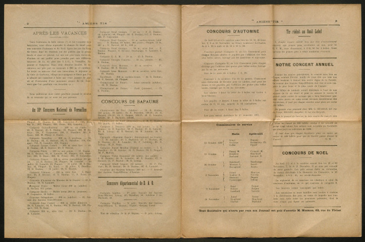 Amiens-tir, organe officiel de l'amicale des anciens sous-officiers, caporaux et soldats d'Amiens, numéro 27 (juillet 1930 - octobre 1930)