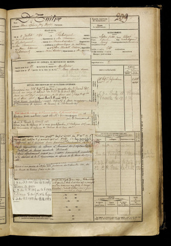 Maitre, Etienne Alphonse Jean Baptiste, né le 09 juillet 1896 à Rubescourt (Somme), classe 1916, matricule n° 209, Bureau de recrutement de Péronne