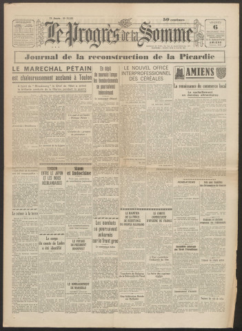 Le Progrès de la Somme, numéro 22223, 6 décembre 1940