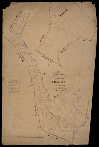 Plan du cadastre napoléonien - Arqueves : A et B2