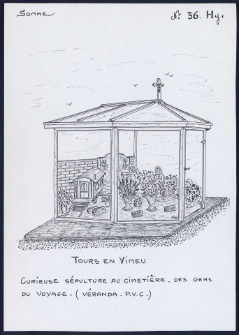 Tours-en-Vimeu (Somme, France): curieuse sépulture au cimetière - (Reproduction interdite sans autorisation - © Claude Piette)