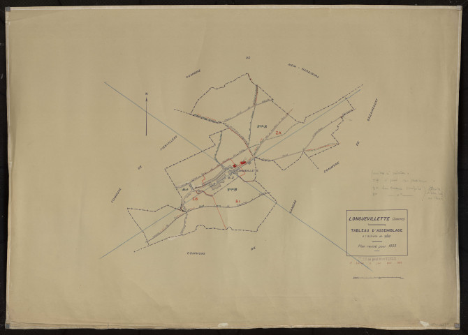 Plan du cadastre rénové - Longuevillette : tableau d'assemblage (TA)
