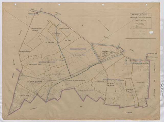 Plan du cadastre rénové - Hervilly : section C
