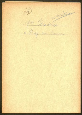 Bray-sur-Somme. Demande d'indemnisation des dommages de guerre : dossier Bridoux