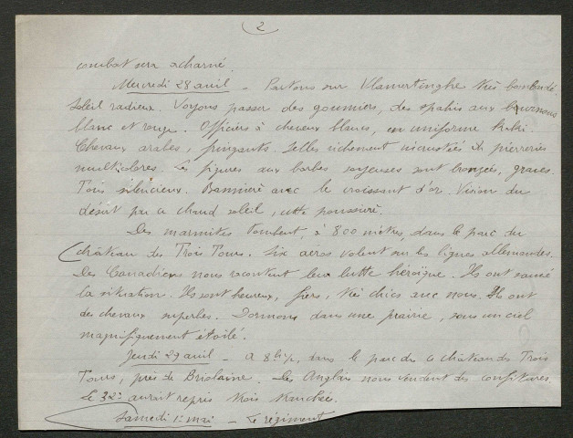 Témoignage de Chamard, Elie (Brancardier) et correspondance avec Jacques Péricard