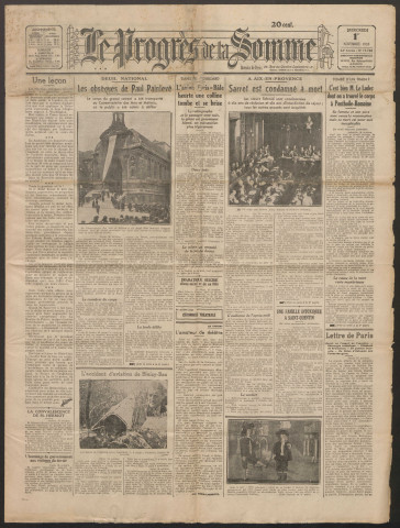 Le Progrès de la Somme, numéro 19788, 1er novembre 1933