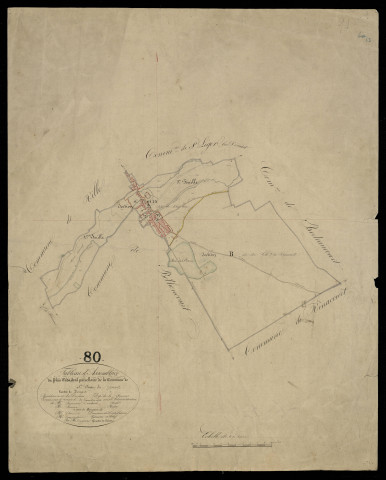 Plan du cadastre napoléonien - Saint-Ouen (Saint Ouin) : tableau d'assemblage
