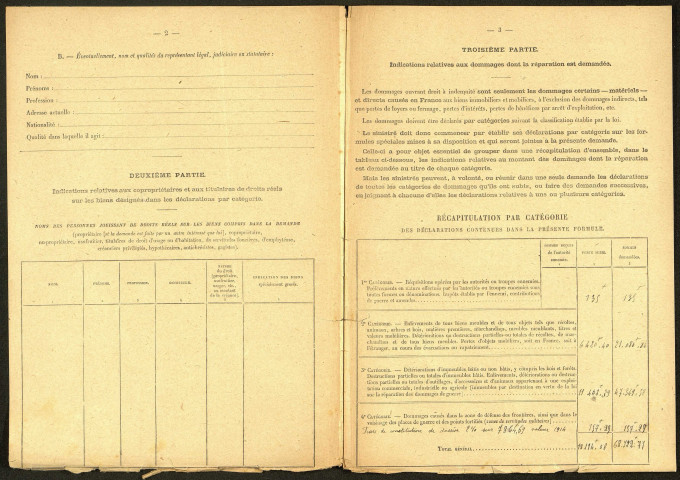 Cléry-sur-Somme. Demande d'indemnisation des dommages de guerre : dossier Vélu-Dine