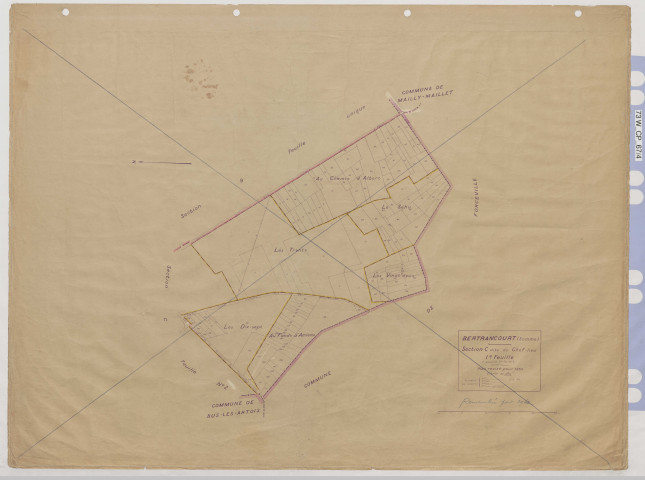 Plan du cadastre rénové - Bertrancourt : section C1