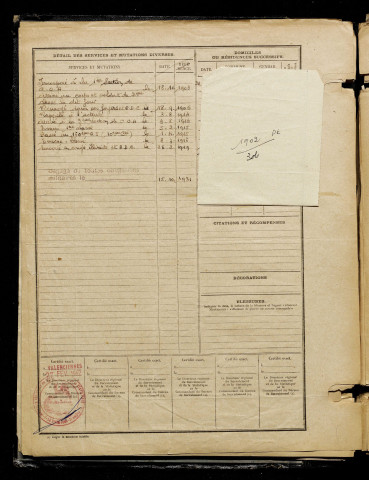 Fournier, Jules Adrien, né le 29 octobre 1882 à Combles (Somme), classe 1902, matricule n° 306, Bureau de recrutement de Péronne