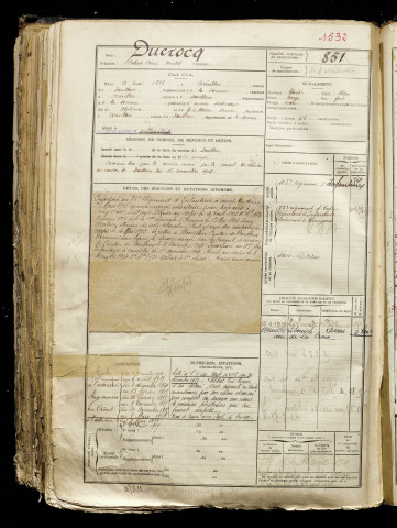 Ducrocq, Robert Aimé Michel, né le 20 mai 1893 à Brévillers (Somme), classe 1913, matricule n° 1532, Bureau de recrutement d'Abbeville