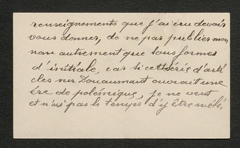 Témoignage de Vandamme, Henri et correspondance avec Jacques Péricard