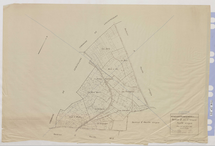 Plan du cadastre rénové - Acheux-en-Amiénois : section D
