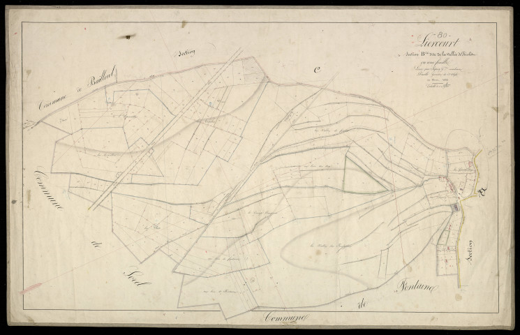 Plan du cadastre napoléonien - Leiercourt (Liercourt) : Vallée de Friolet (La), B